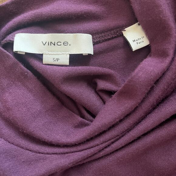 Vince Mock Neck Long Sleeve Mini Dress Purple Size Small - Picture 7 of 8
